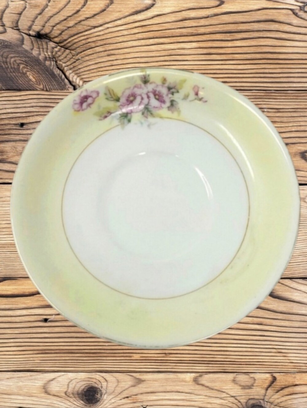 VINTAGE PIECE - IN OCCUPIED JAPAN YELLOW SAUCER WITH FLOWERS - SAUCER ON…